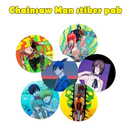 Chainsaw Man anime stikeri - Nalepnice 50 mm (6 com)