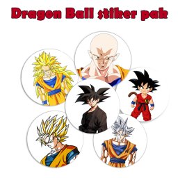 Zmajeva kugla (Dragon Ball) anime stikeri - nalepnice 50 mm (6 com)