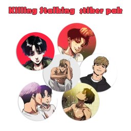 Killing Stalking anime stikeri - nalepnice 50 mm (6 com)