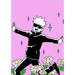 Jujutsu Kaisen Satoru Gojo anime poster od tkanine 20х29 cm