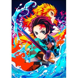 Anime poster od tkanine 20х29 cm Ubica Demona (Demon Slayer: Kimetsu no Yaiba)