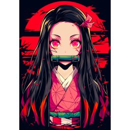 Anime poster od tkanine 20х29 cm Ubica Demona (Demon Slayer: Kimetsu no Yaiba)