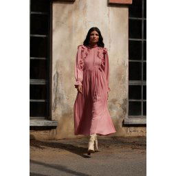 Trendyol X AI Dusty Rose Pleated Dress