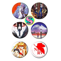 Evangelion Neon Genesis Paket set bedževi 37mm anime (6 kom)