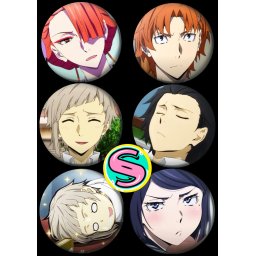 Bungo Stray Dogs Paket set bedževi 37mm anime (6 kom)