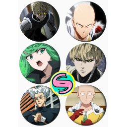 One Punch Man Paket set bedževi 37mm anime (6 kom)