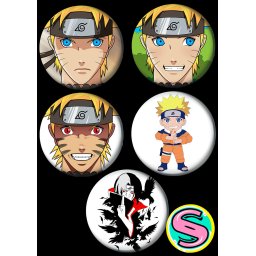 Naruto Paket set bedževi 37mm anime (5 kom)