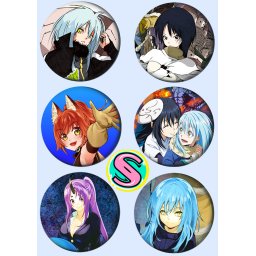 Paket set bedževi 37mm anime That Time I Got Reincarnated as a Slime (6 kom)