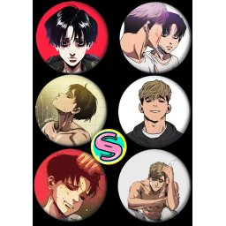 Killing Stalking Paket set bedževi 37mm anime (6 kom)