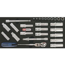 Set nasadnih ključeva 1/2", 1/4", 3/8" KS TOOLS 27kom