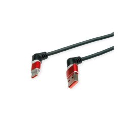 Secomp roline 360° rotation usb 2.0 cable, c - a, m/m, 60w, red black, 2 m ( 5481 )