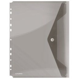 Fascikla koverta s dugmetom A4 pp uložna Donau providna boja dima