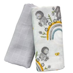 Muslin tetra pelene za bebe 2u1 Meda duga sivi