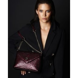 Bordo kroko elegantna ženska kožna torba Bella
