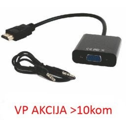 A-HDMI-VGA-06 ** Gembird HDMI to VGA + AUDIO adapter cable, single port (alt A-HDMI-VGA-03, 439)