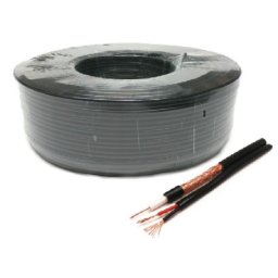 KABL-COAX-RG59+2X0.75 CCA/PVC/100M Koaksialni kabl sa napojnim kablom 2x0,75mm black 100m