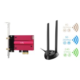 Cudy WE4000 AX5400 Wi-Fi 6/6E Bluetooth 5.2 PCIe Adapter, Tri-Band 2,4G/5G/6G, 2x5dBi Antenna