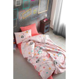 Posteljina Cotton Life 160x220cm Roze sova ( VLK000389-rozesova )