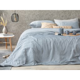 200x220 ENGLISH HOME MEKANA POSTELJINA ZA FRANCUSKI KREVET, SJAJNA PLAVA