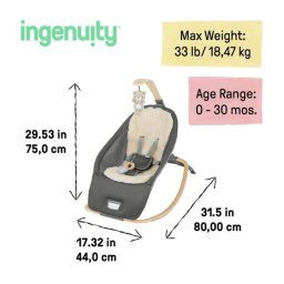 KIDS II INGENUITY LEZALJKA EVERY SEASON™ - WESLEY 16855 0-30m (MAX 18kg)