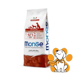 Monge All Breeds Puppy and Junior Lamb with Rice 12kg, Kompletna hrana za štence