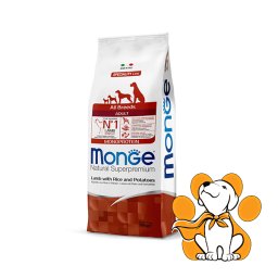 Monge All Breeds Adult Lamb, Rice & Potatoes 12kg, Kompletna Hrana za Pse