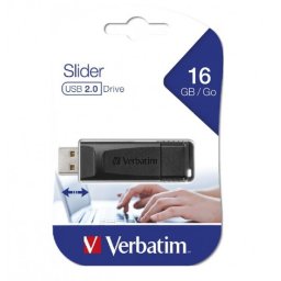 VERBATIM 2.0 DRIVE 16GB/SLIDER/BLACK/98696