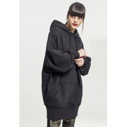 Women's long oversize hooded jacket black