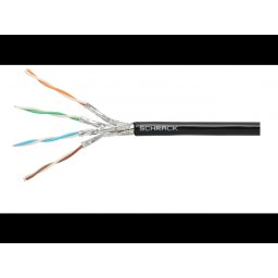 SCHRACK S/FTP KABL CAT.7, 4X2XAWG23/1, 1000MHZ, PE ZA SP. MONT.,CRNI BUBANJ 500M CENA JE ZA 100 M
