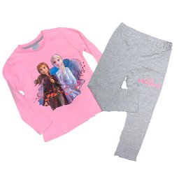Pidžama za devojčice Frozen roze siva