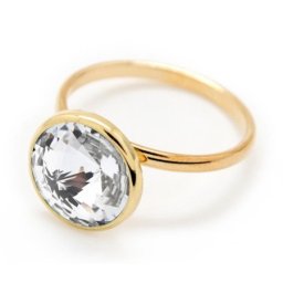 Victoria cruz basic gold prsten sa swarovski kristalom ( a2522-07da )