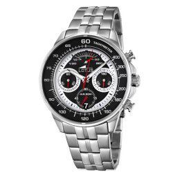 Muški lotus chrono crno beli sportski ručni sat sa brzinometrom ( 10129/2 )