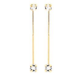 Victoria cruz minimal crystal gold mindjuše sa swarovski kristalima ( a3260-07dt )