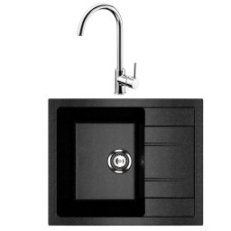 Granitna sudopera Ulgran U607 sa lučnom inox slavinom – GRATIS sifon i dostava