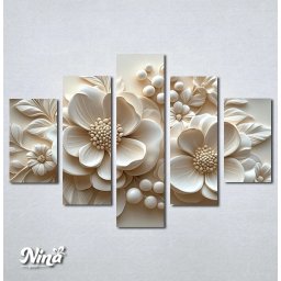 Slike na platnu 3d Beli cvetovi Nina591_5