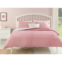 200x220 ENGLISH HOME DVODELNA POSTELJINA NA PRUGE ZA FRANCUSKI KREVET, ROZE BELA