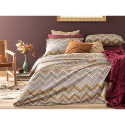 200x220 ENGLISH HOME DVODELNA POSTELJINA ZA FRANCUSKI KREVET, BRAON WAVES