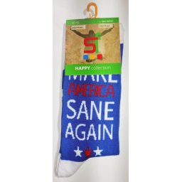 Čarape plave sa natpisom Make America sane again