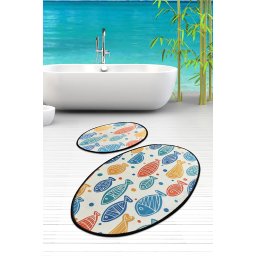 Tepih za kupatilo Fısh Colourful set od 2 komada