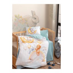 Posteljina za bebe mesec-laku noć-moon-mint