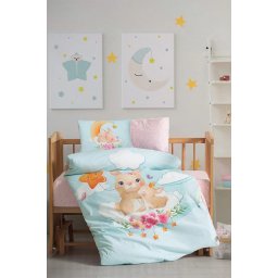 Posteljina za bebe zeka sa mamom sleeper-mint