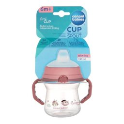 CANPOL BABIES SOLJA BONJOUR PARIS 150ml SA SILIKONSKIM KLJUNOM (56/612) - PINK