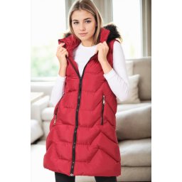 Z6761 DEWBERRY WOMEN'S VEST-BURGUNDY-1