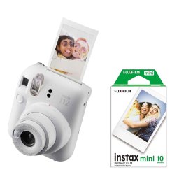 FUJIFILM INSTAX MINI 12 Instant Film Camera (CLAY WHITE) + INSTAX Mini Film 2-Pack