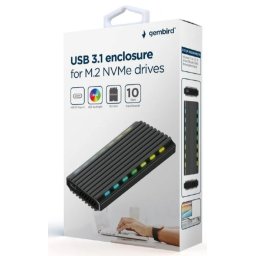 EE2280-U3C-03 Gembird USB 3.1 enclosure for M.2 NVMe drives, NGFF, backlighted, aluminum