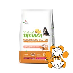 Natural Trainer Sensitive No Gluten Medium/Maxi, Puppy&Junior Salmon 12kg, Losos