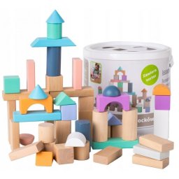 Drvene kocke 100 komada sa kanticom i sorterom ECOTOYS