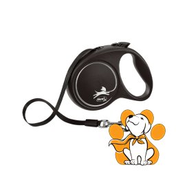 Flexi Black Design Tape S, 5m, Povodac Za Pse U Srebrnoj Boji