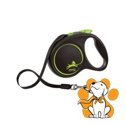 Flexi Black Design Tape S, 5m, Povodac Za Pse U Zelenoj Boji
