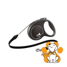 Flexi Black Design Cord S, 5m, Povodac Za Pse U Srebrnoj Boji
